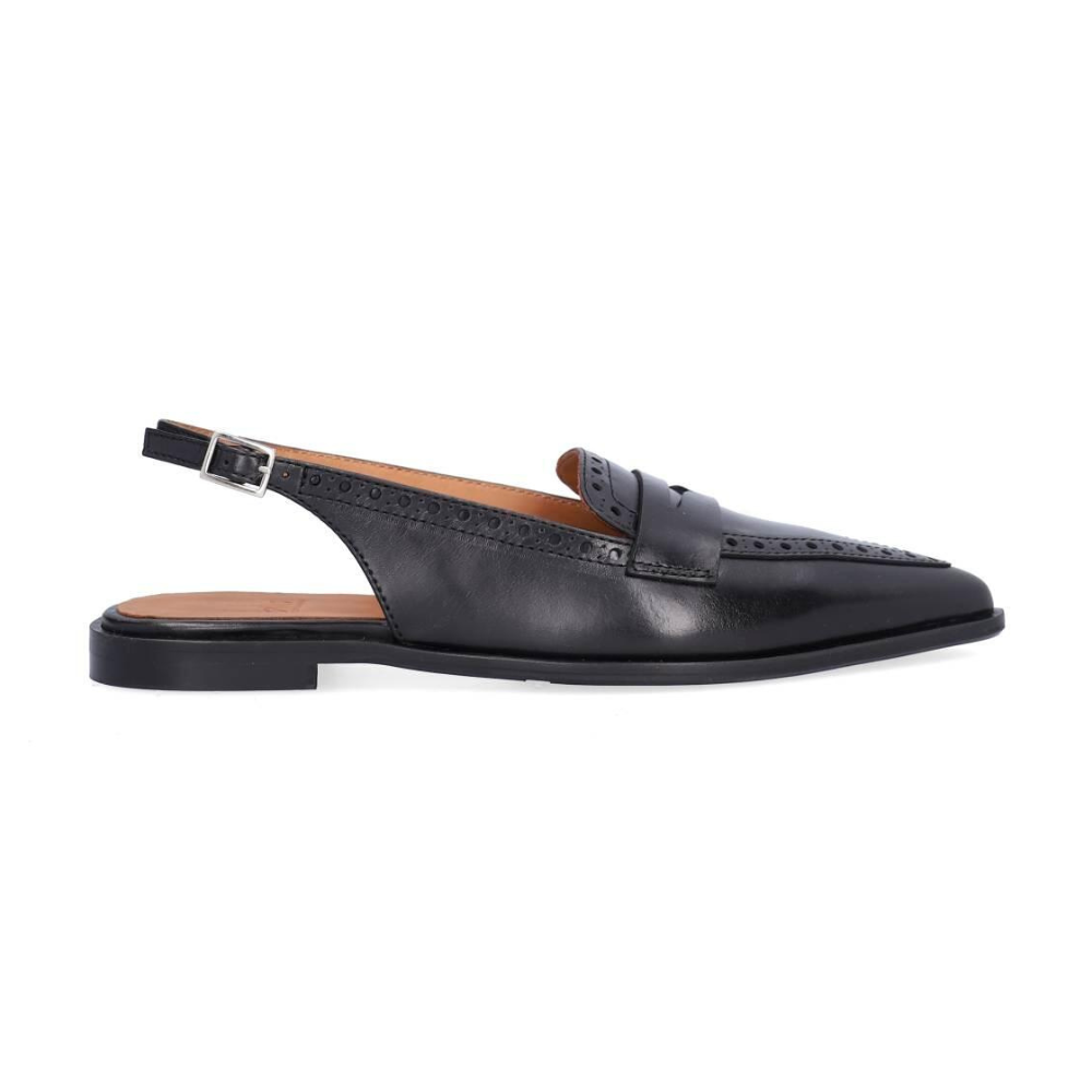 Sling Back ballerinasko - Black calf 80